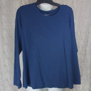 Van Husen Teal Blue Scoop Neck Knit Top Blouse Layering Tee NWOT